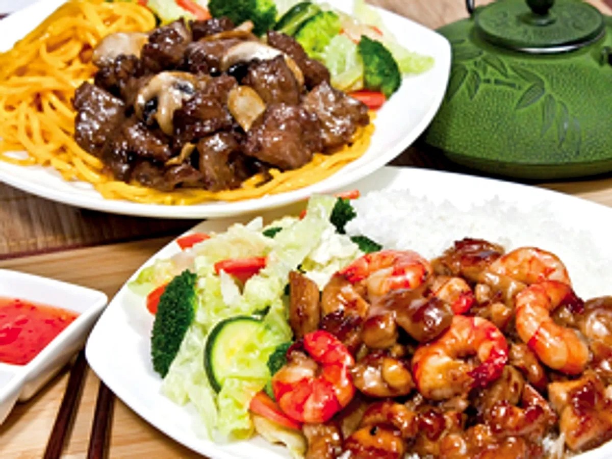 Beef and shrimp teriyaki combo plates